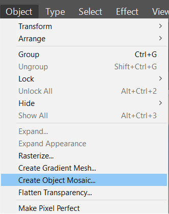 create mosaic menu