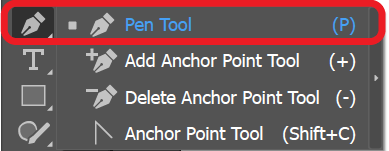 pen tool in tools panel