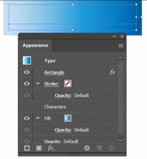 change order in appearance panel